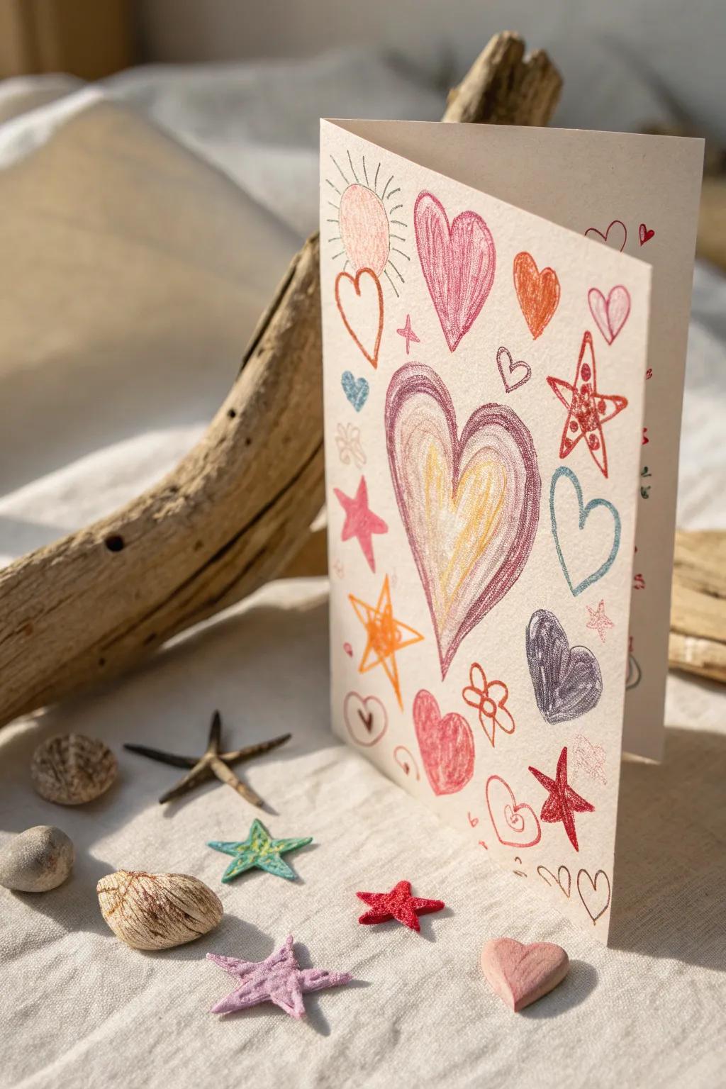 Celebrate Dad with heartfelt creativity - a kid's crayon masterpiece, simple yet full of love.