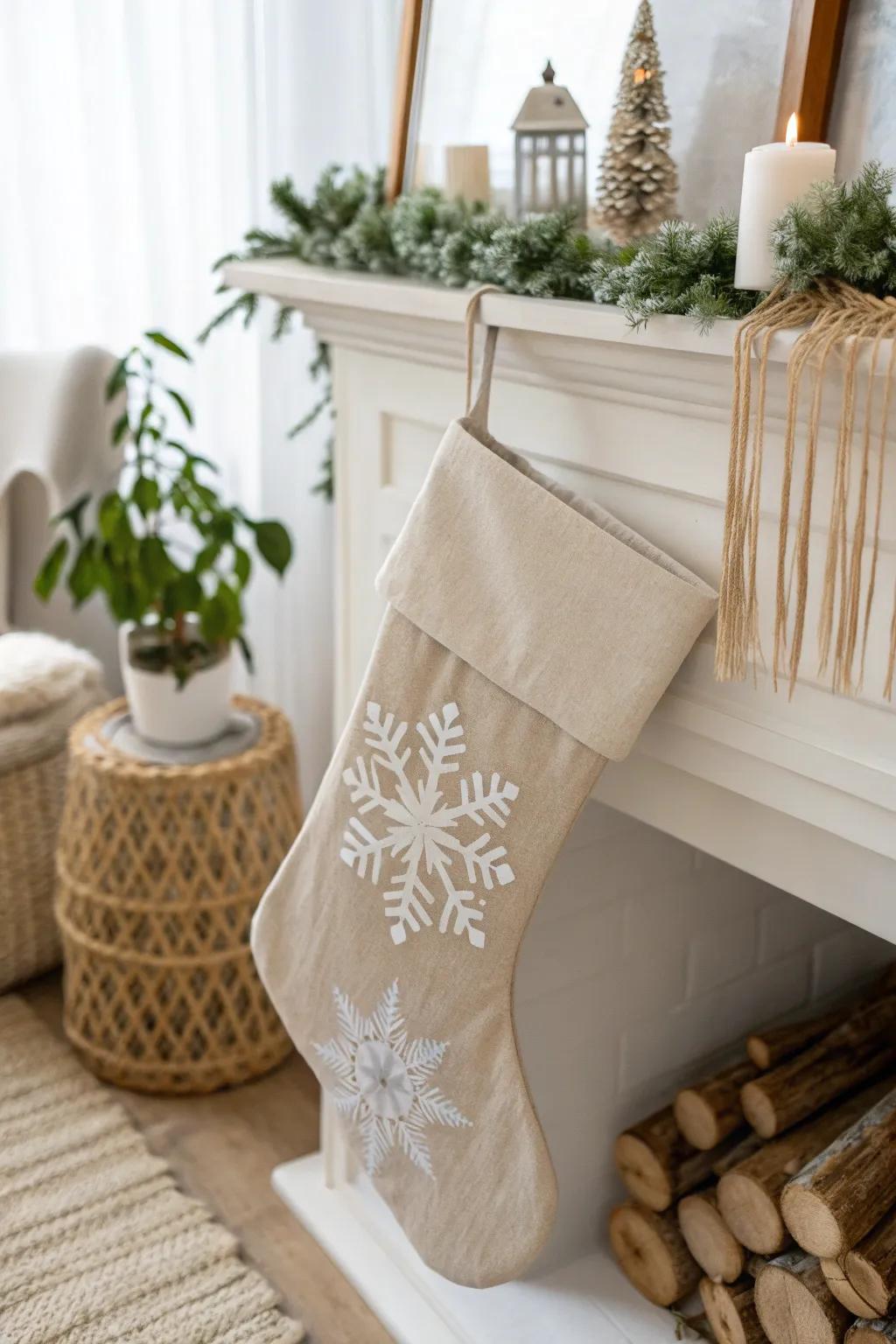 Add a touch of personalization to your holiday decor with customized vinyl stockings, blending minimalist elegance with festive charm.