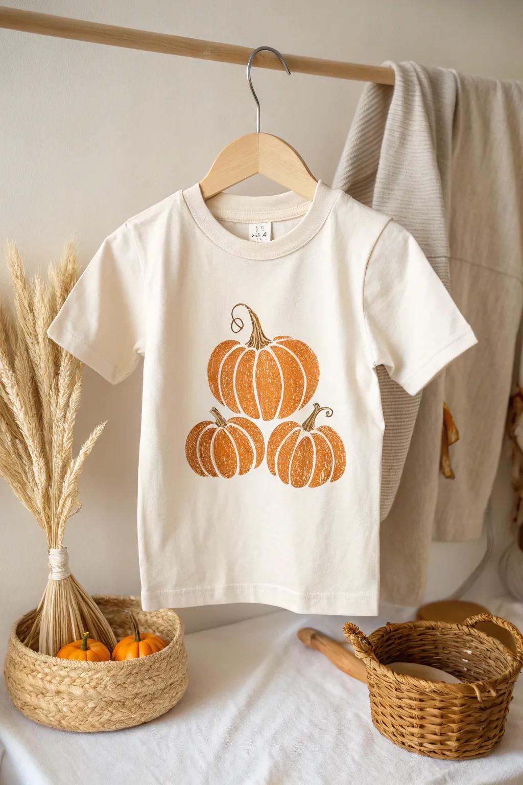 Embrace the season with this charming pumpkin patch tee—perfect for blending into the beauty of fall.