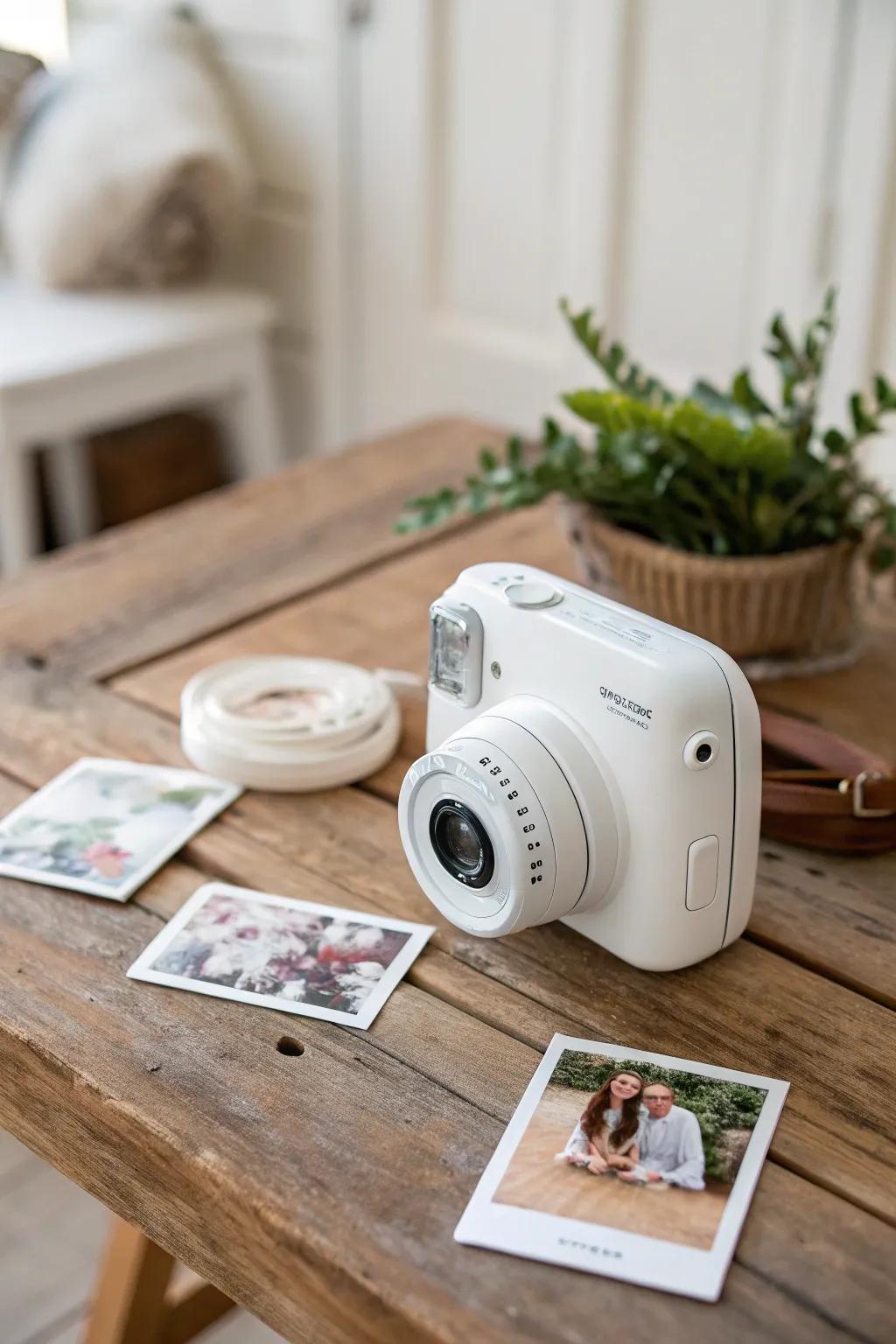 Capture the Moment: Add a touch of nostalgia and fun to your wedding with a charming Polaroid camera setup.