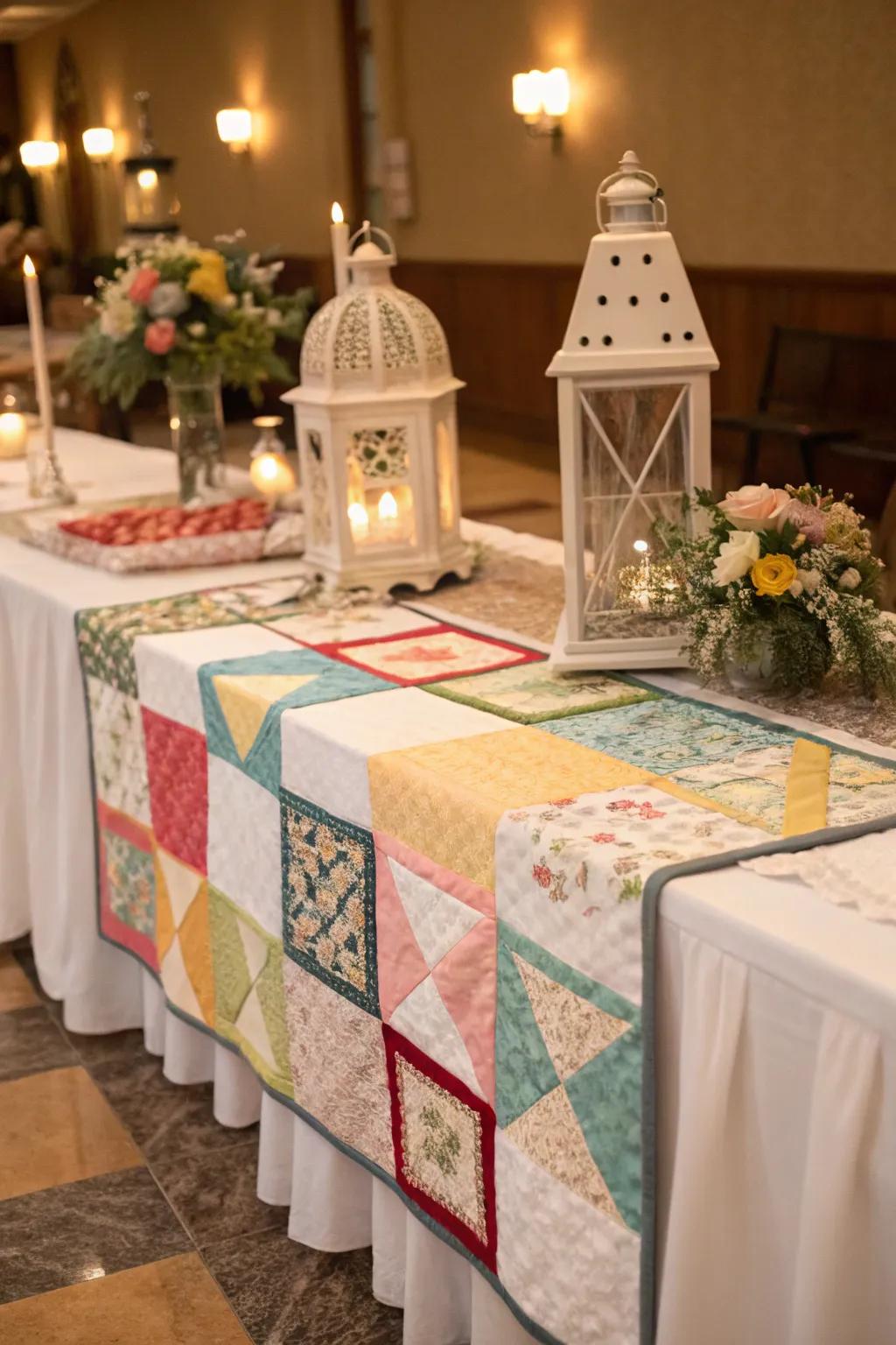 Quilt squares turn signatures into a warm and personal keepsake.