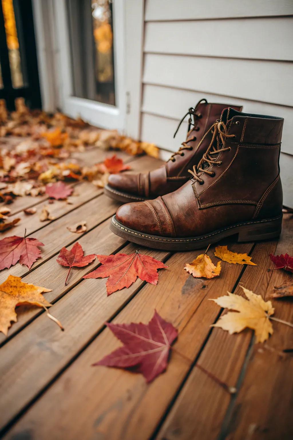 Classic brown boots complete the Wendy Torrance costume with style.