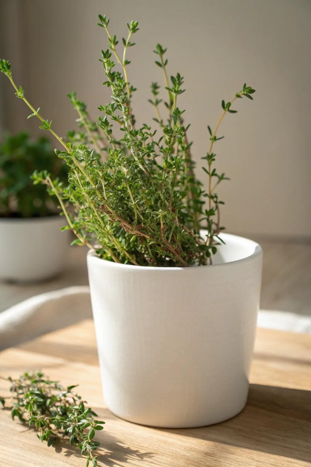 Embrace simplicity and flavor with freshly grown thyme in your Aerogarden.