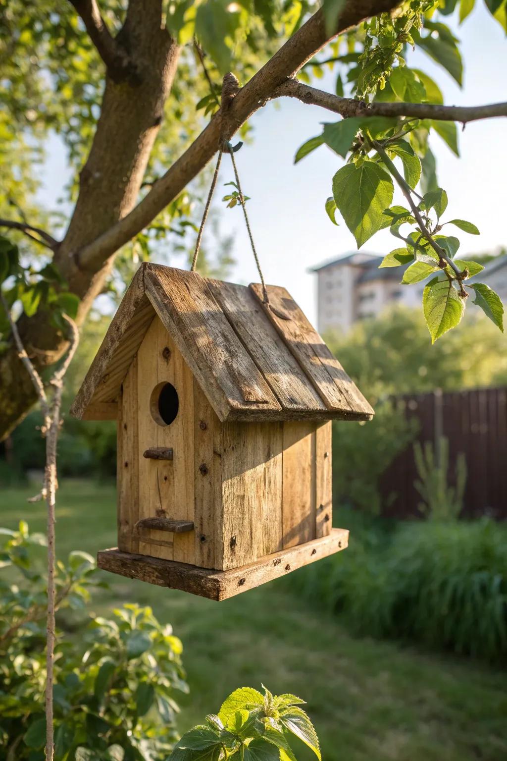 Transform leftover wood into a cozy birdhouse and invite nature into your garden.