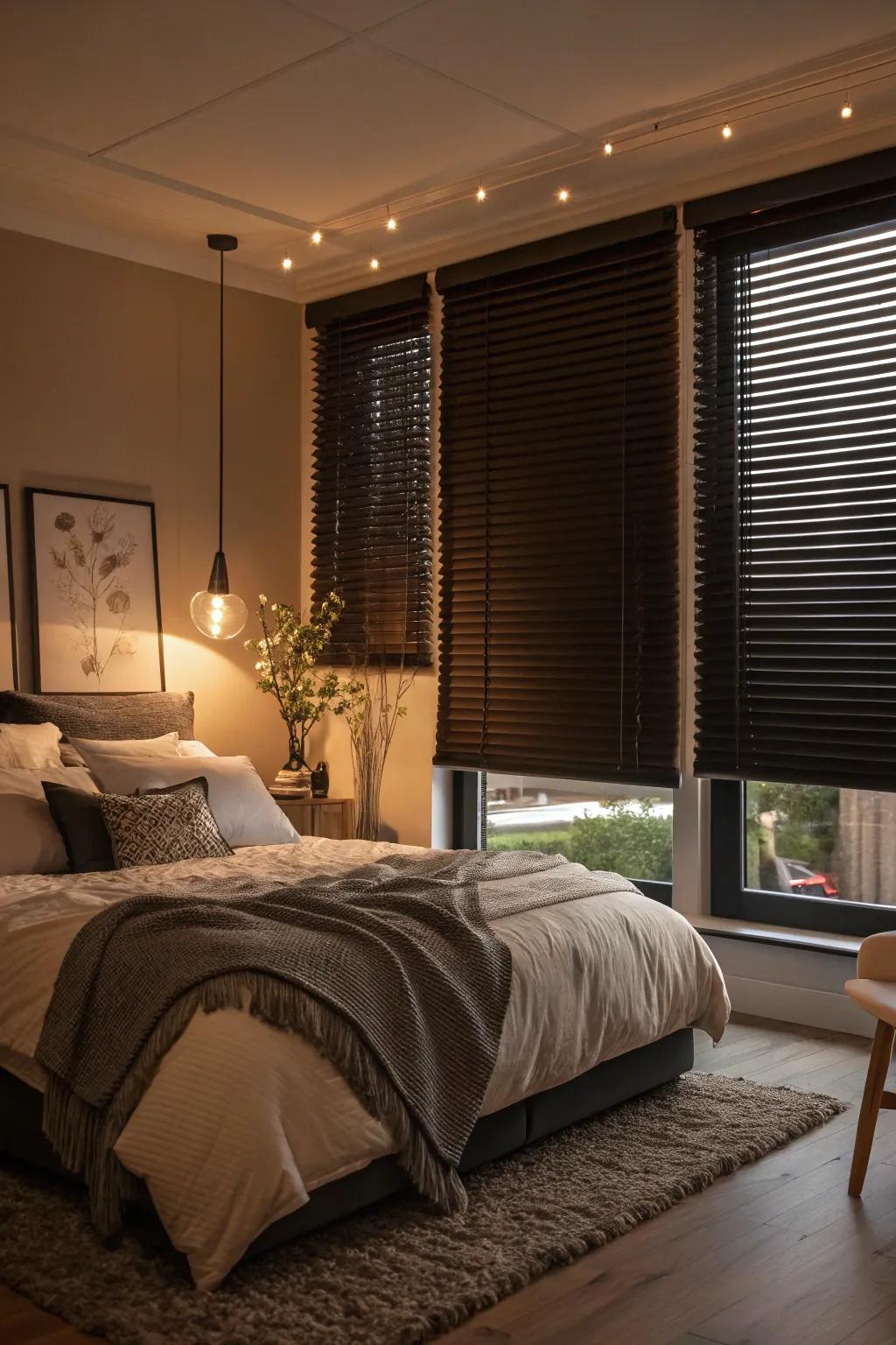 Ensure a good night's sleep with blackout blinds.