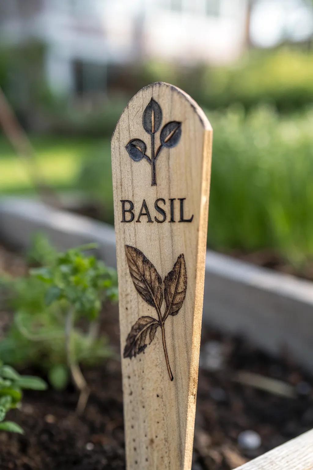 Add a touch of creativity to your garden with these charming DIY wooden plant markers!