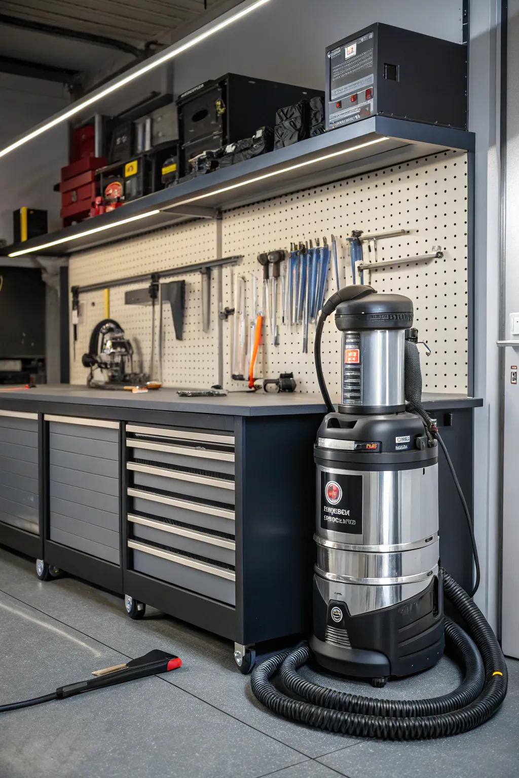 Elevate your workshop efficiency with a cutting-edge vacuum system.