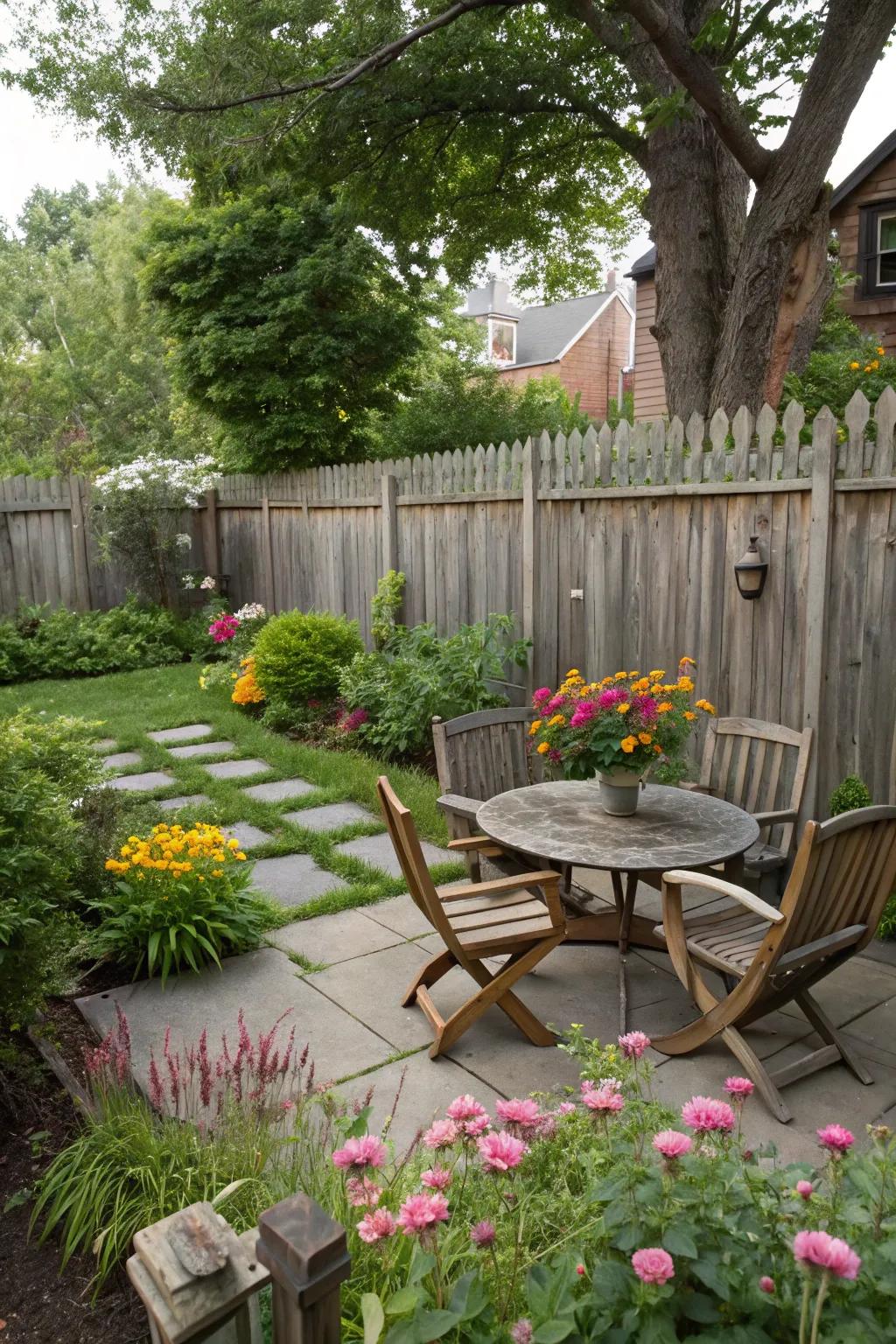 Classic wooden fences offer privacy and a warm aesthetic.