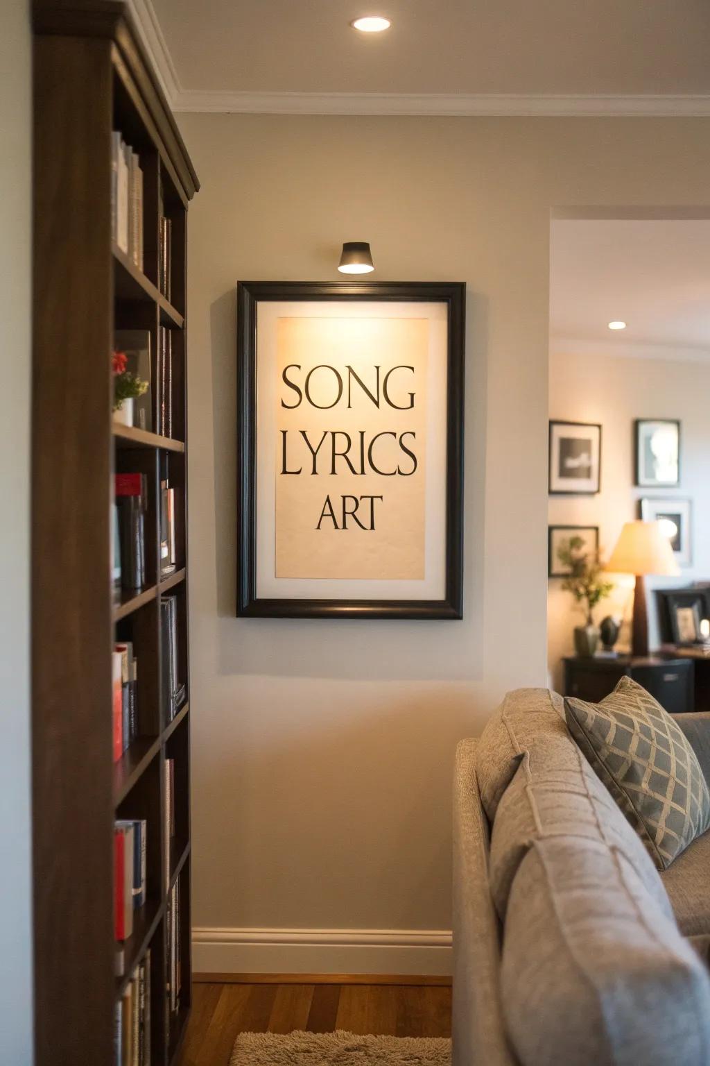 Express your love through custom song lyrics art.