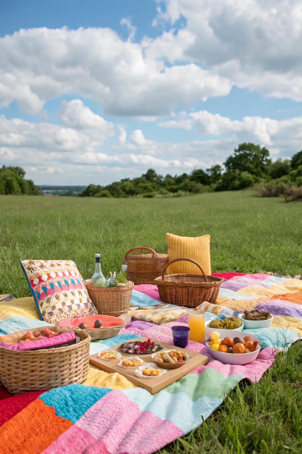 A delightful picnic scene perfect for a birthday celebration.