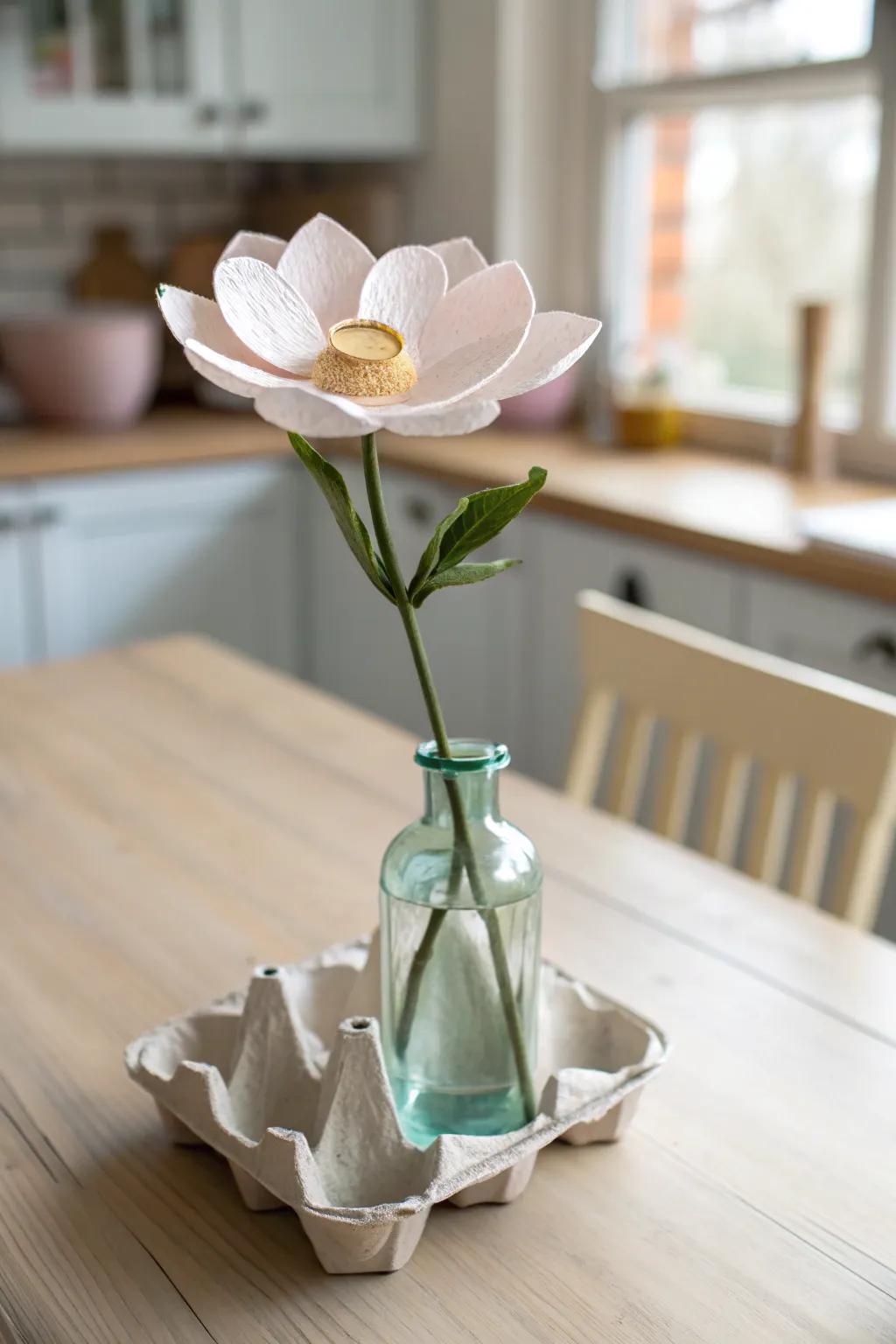 Transform egg cartons into charming blossoms for a touch of natural beauty in your home.