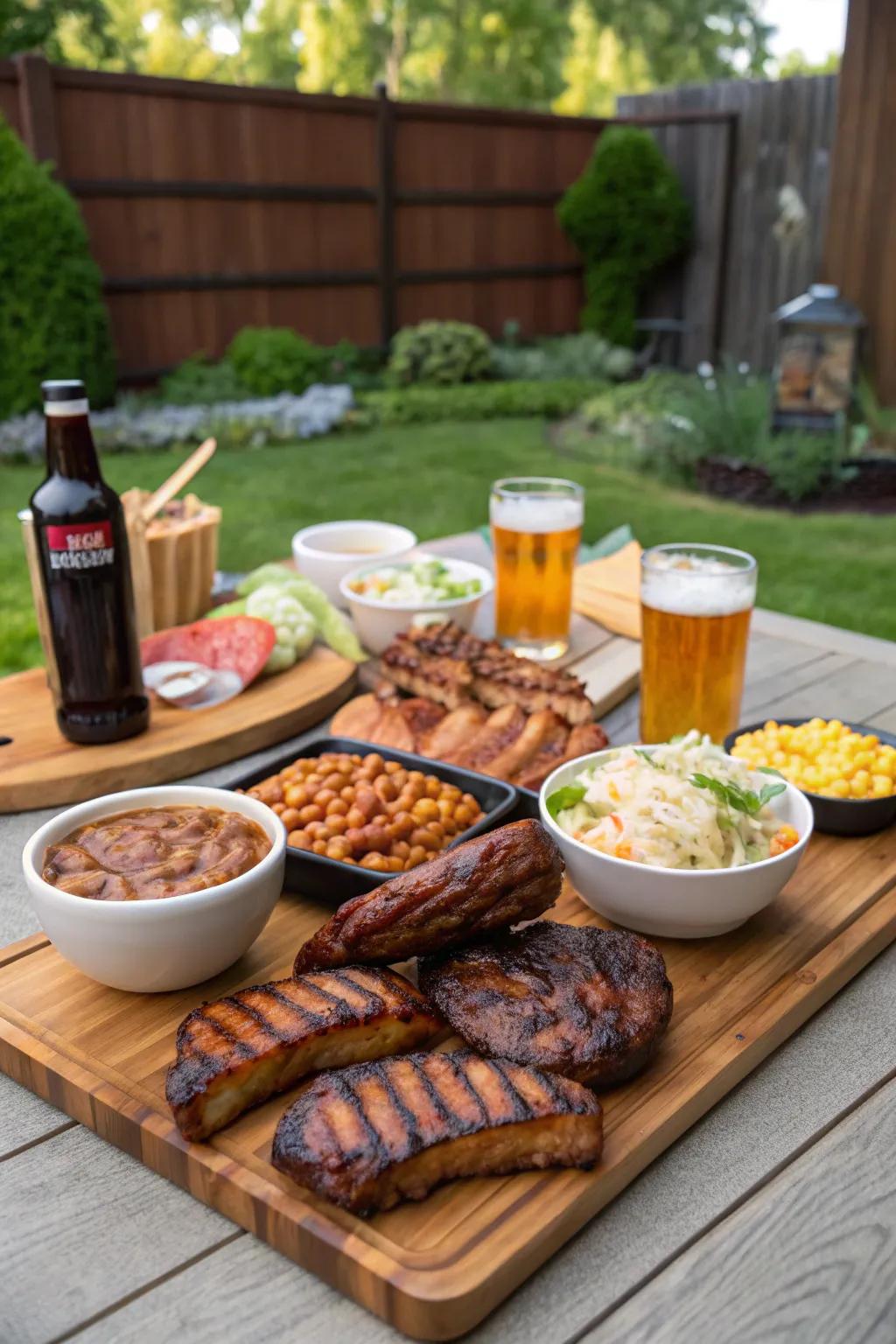 A gourmet BBQ is perfect for a laid-back and tasty 50th birthday celebration.