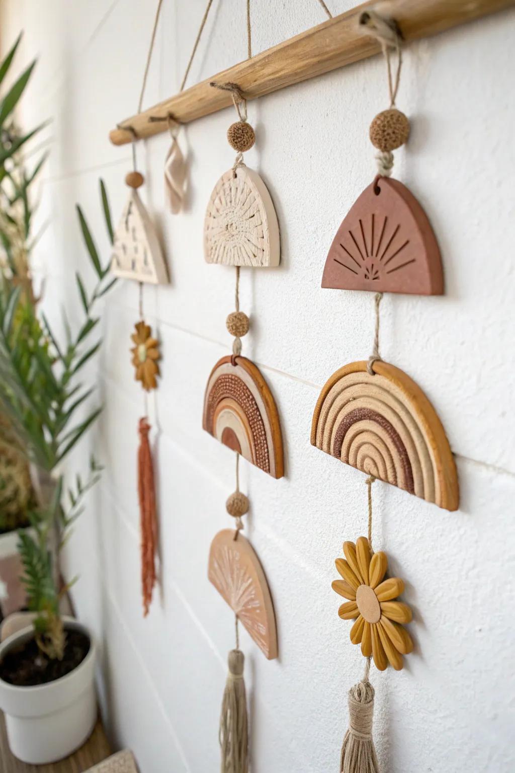 Decorate your space with unique air dry clay wall hangings.