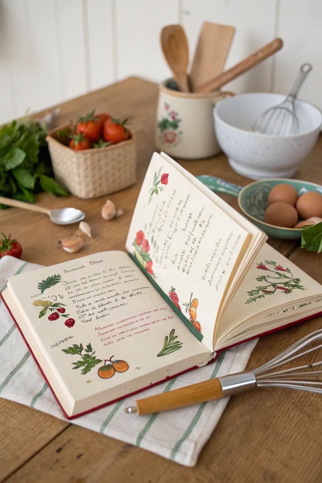 Compile beloved recipes into a family heirloom with an altered book.