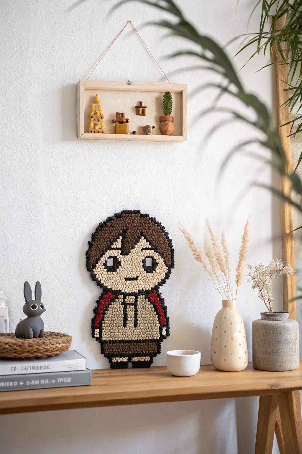 Elevate your space with minimalist anime art: a harmonious blend of craft and simplicity.