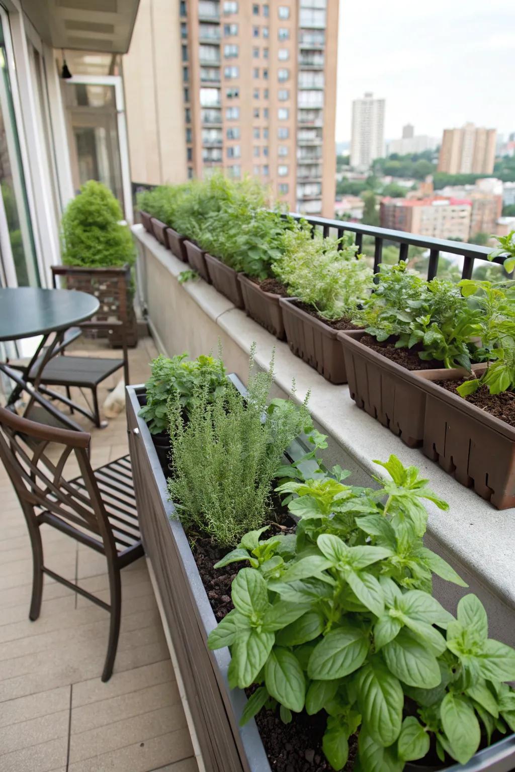 A practical and charming herb garden for apartment dwellers.