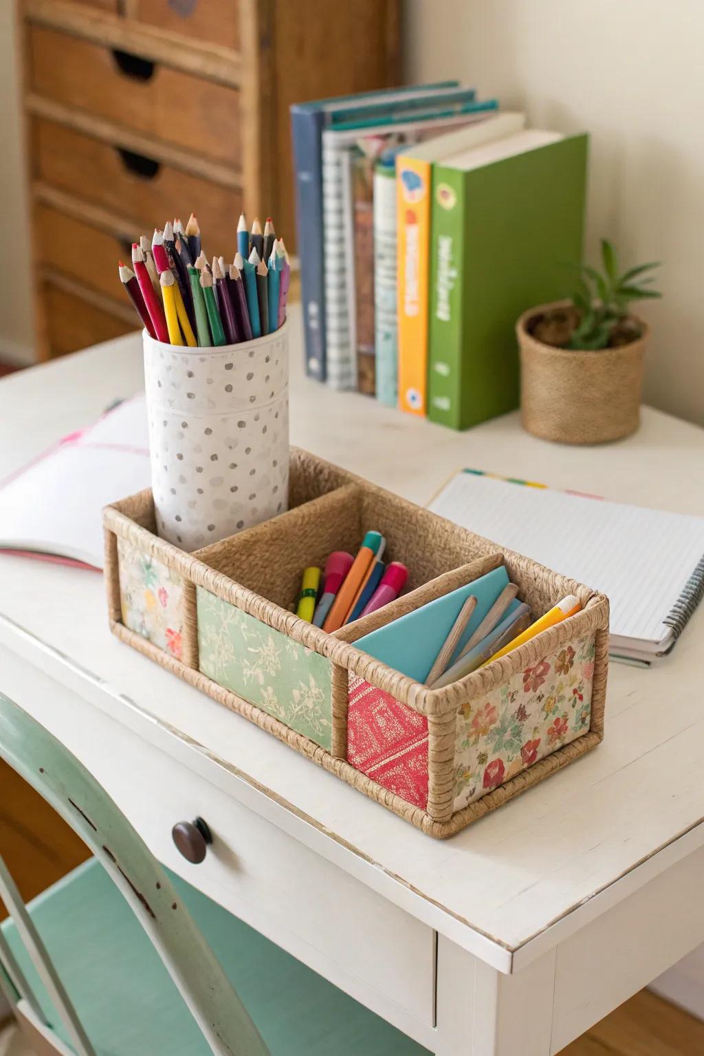 Keep school supplies tidy with a DIY caddy.