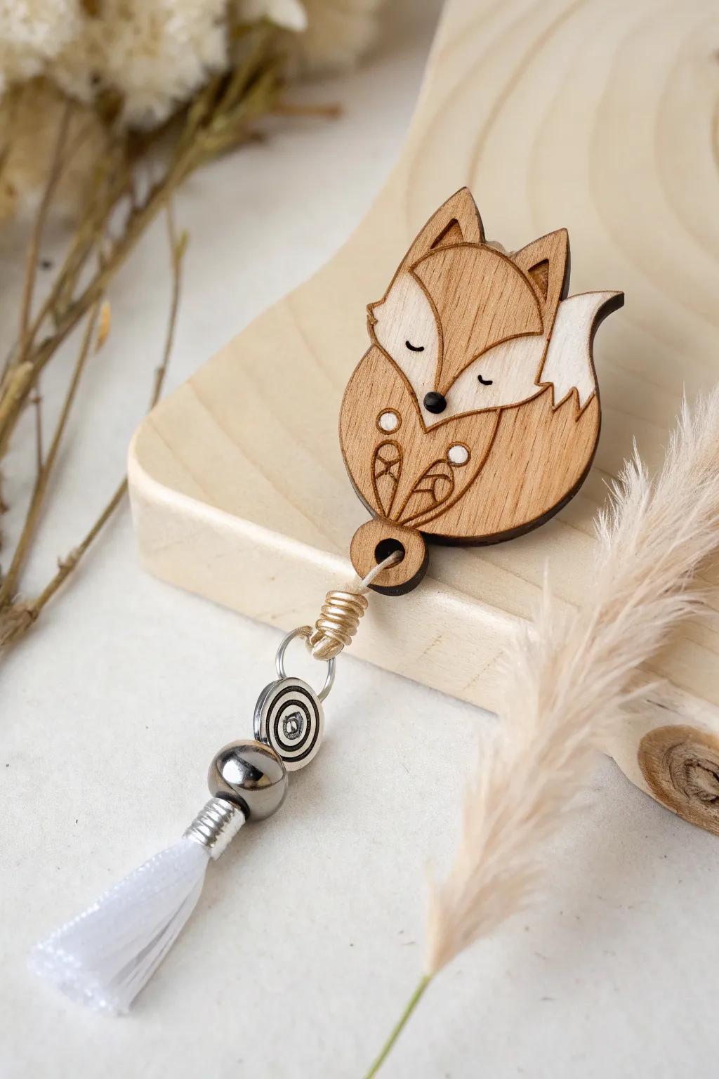 Add a touch of whimsy to your day with a handcrafted fox badge reel—where minimalist design meets playful charm.
