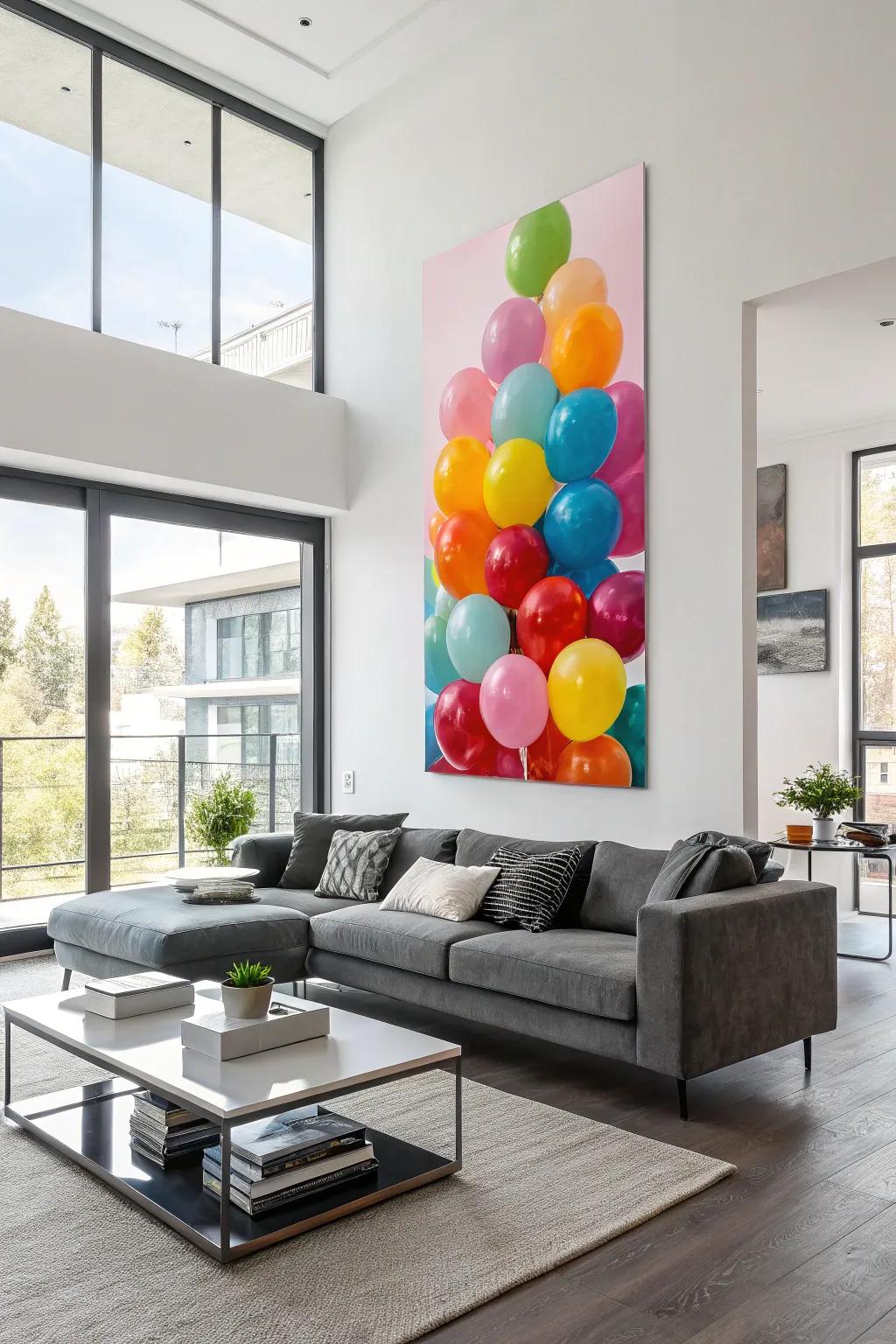 Create depth with layered balloon painting.