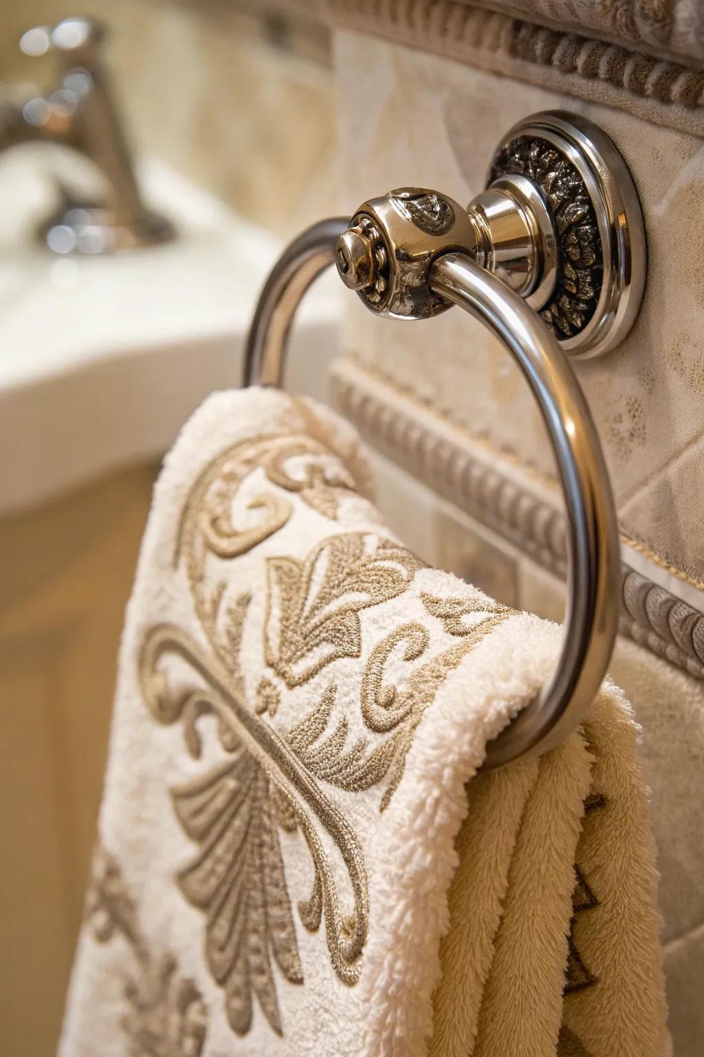 Towel rings provide both functionality and a refined look.