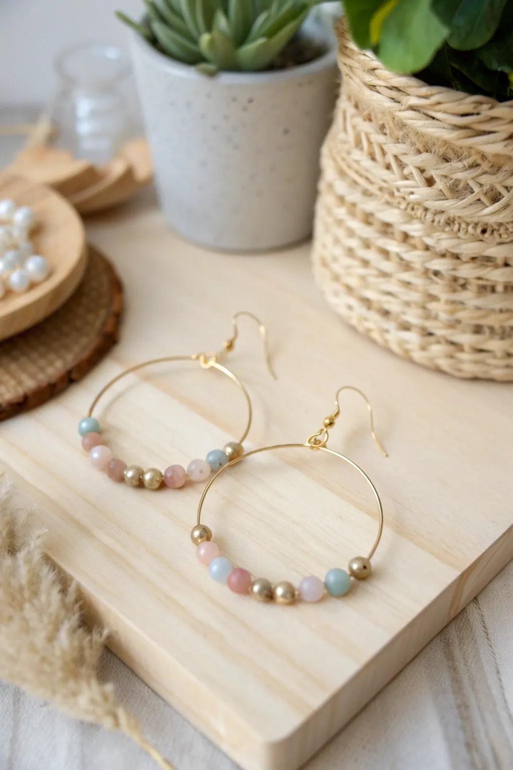 Embrace the beauty of simplicity with these minimalist beaded earrings, where less truly becomes more.