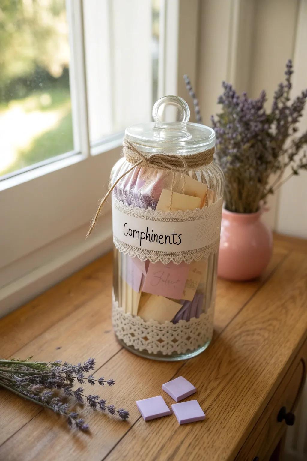 Capture the essence of friendship with a Compliment Jar, a perfect blend of Scandinavian simplicity and Boho warmth.
