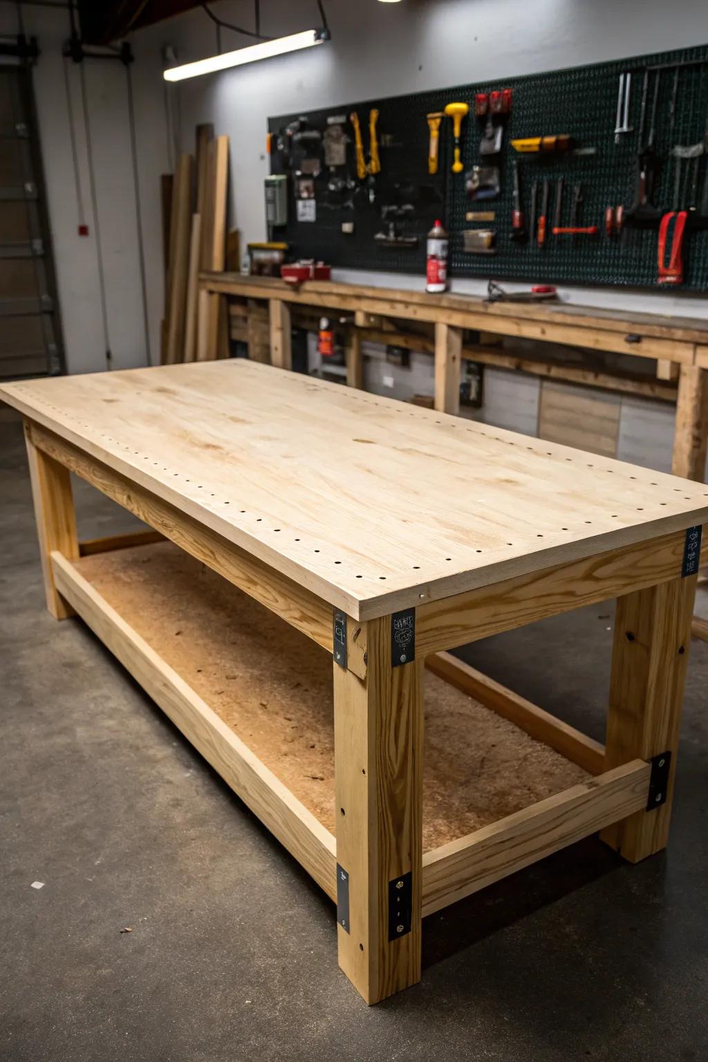 Discover the practicality and charm of a plywood workbench top, perfect for the DIY enthusiast.