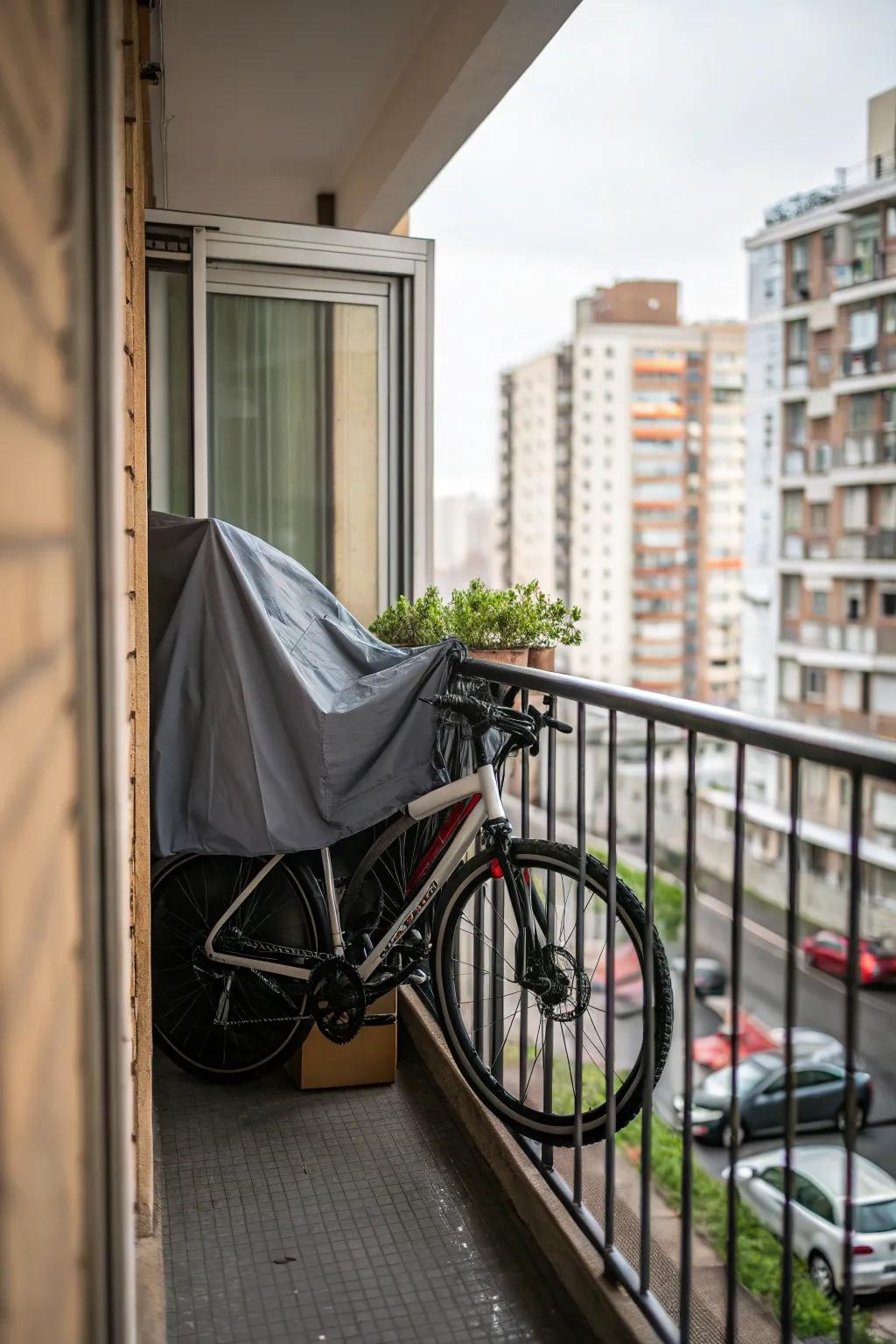 Make the most of your balcony for bike storage with weather protection.