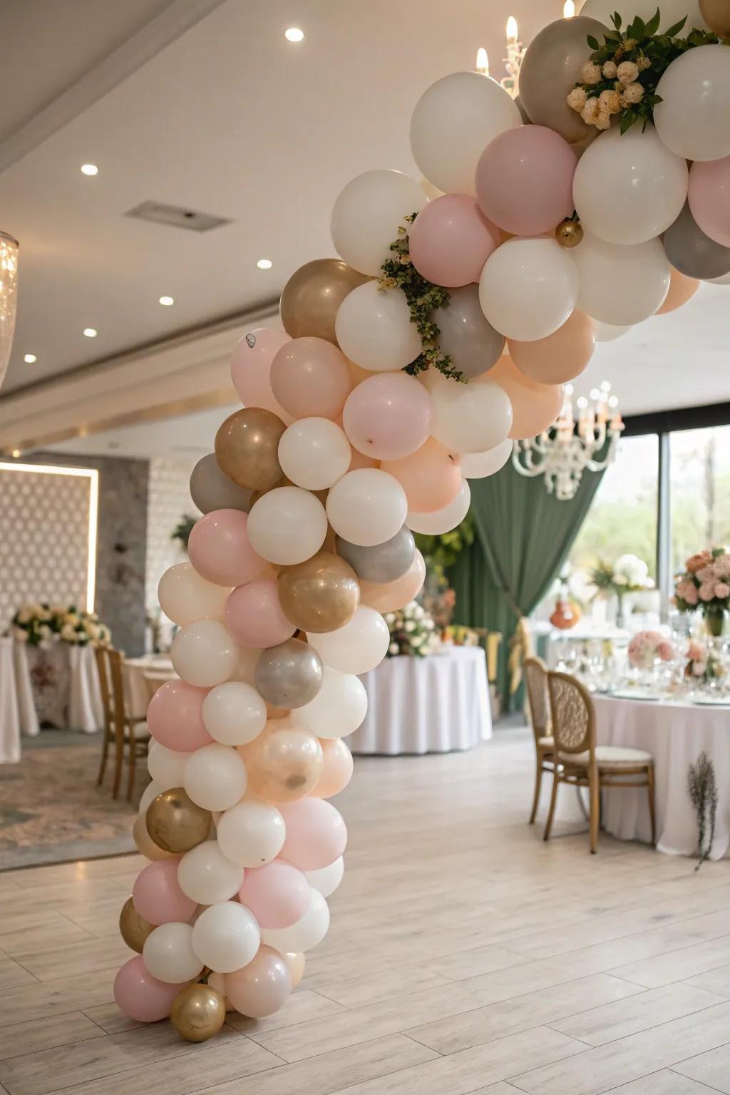 Balloons add a touch of elegance and playfulness.