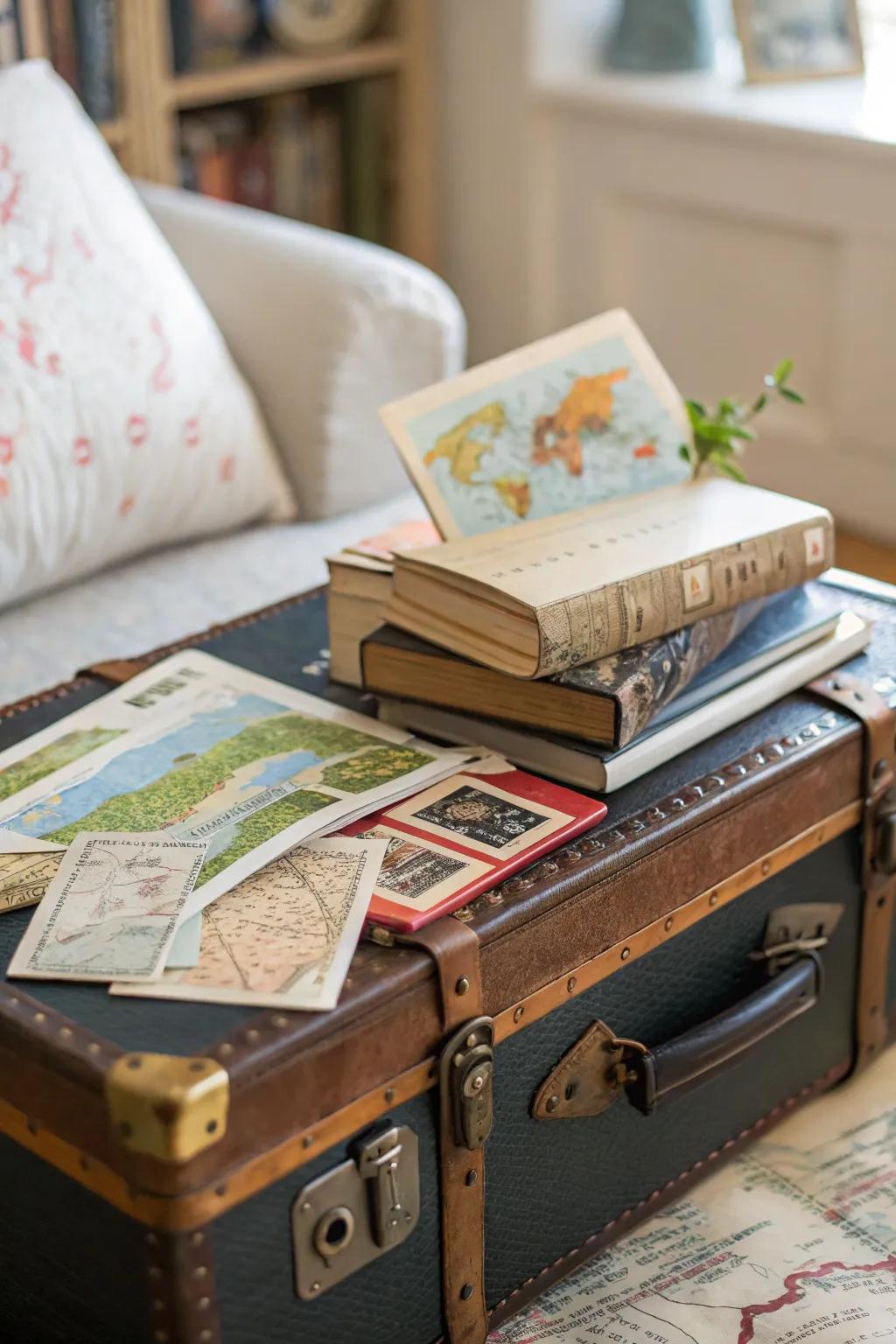 A travel-themed book box inspires wanderlust and adventure.