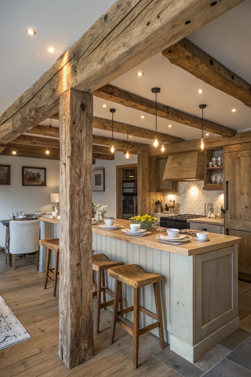 Bring rustic charm with wooden accents.