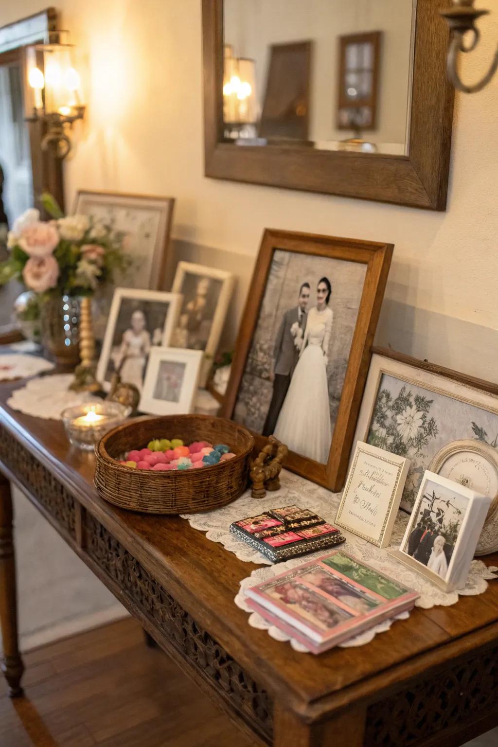 Walk down memory lane with a display of cherished moments.