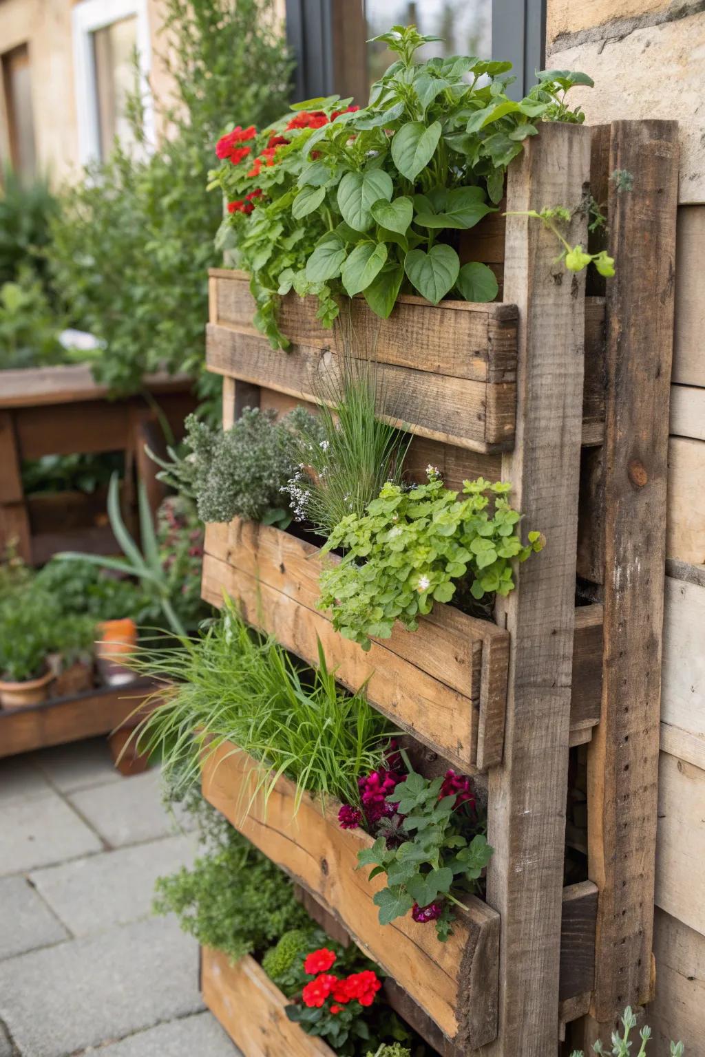 Transform your space with a stunning upcycled pallet planter – where creativity meets craftsmanship.