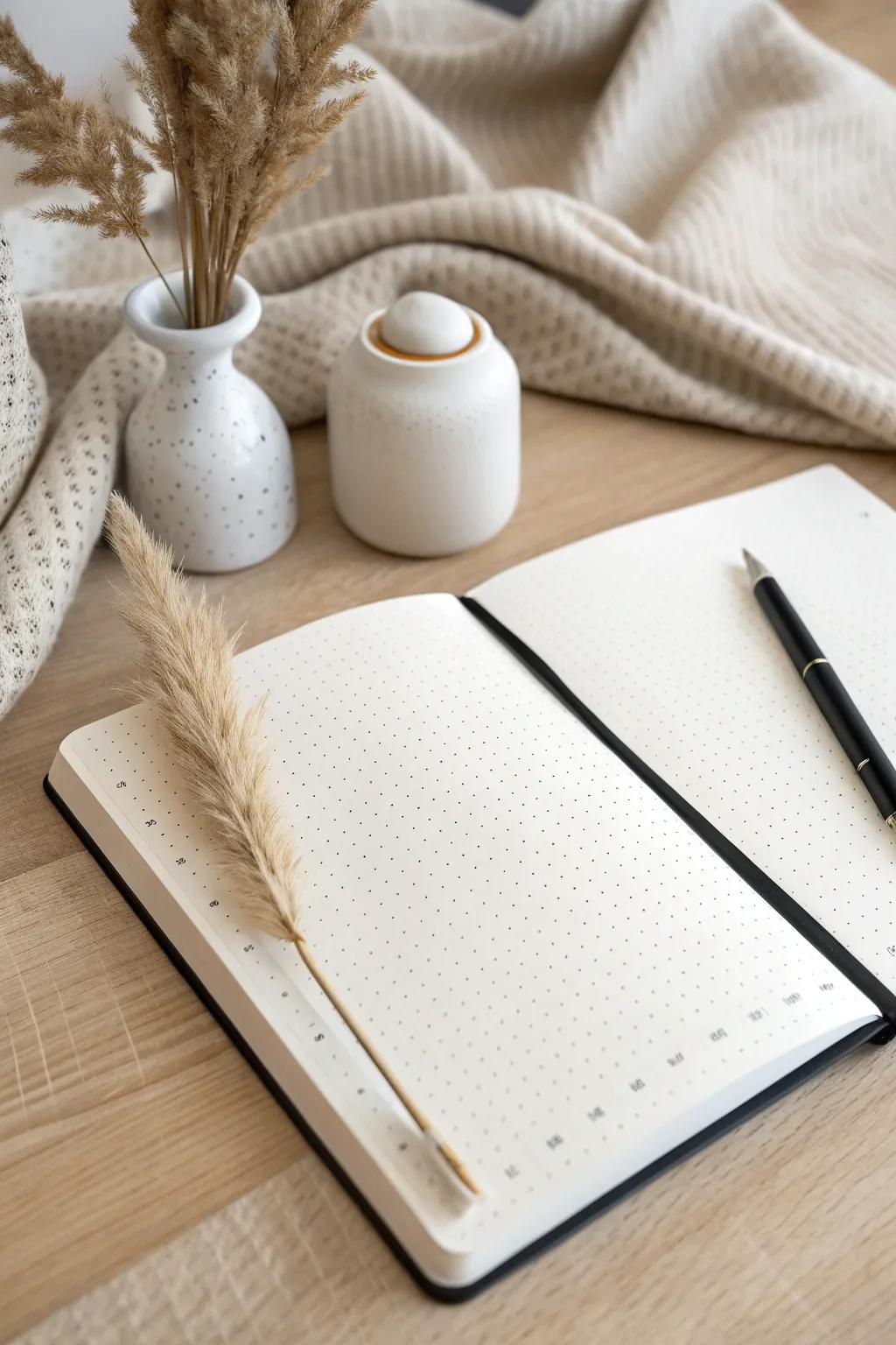 Elegance in Simplicity: Discover the beauty of minimal lines in your journaling.