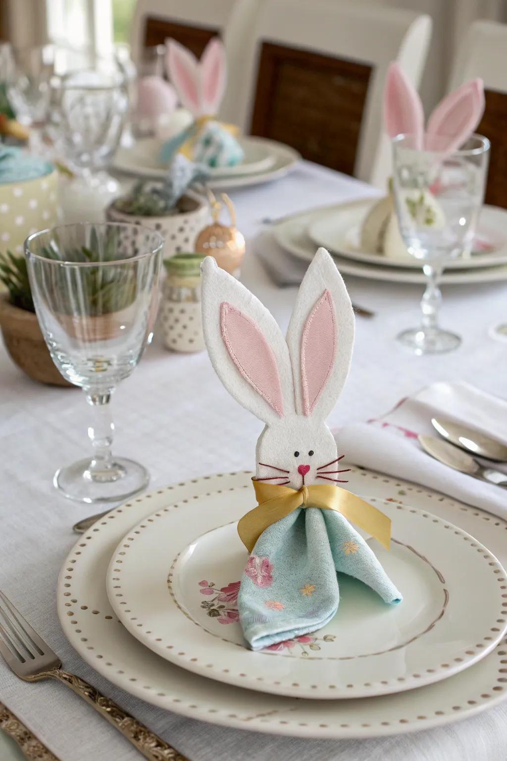 Enhance your dining experience with these delightful bunny napkin rings.