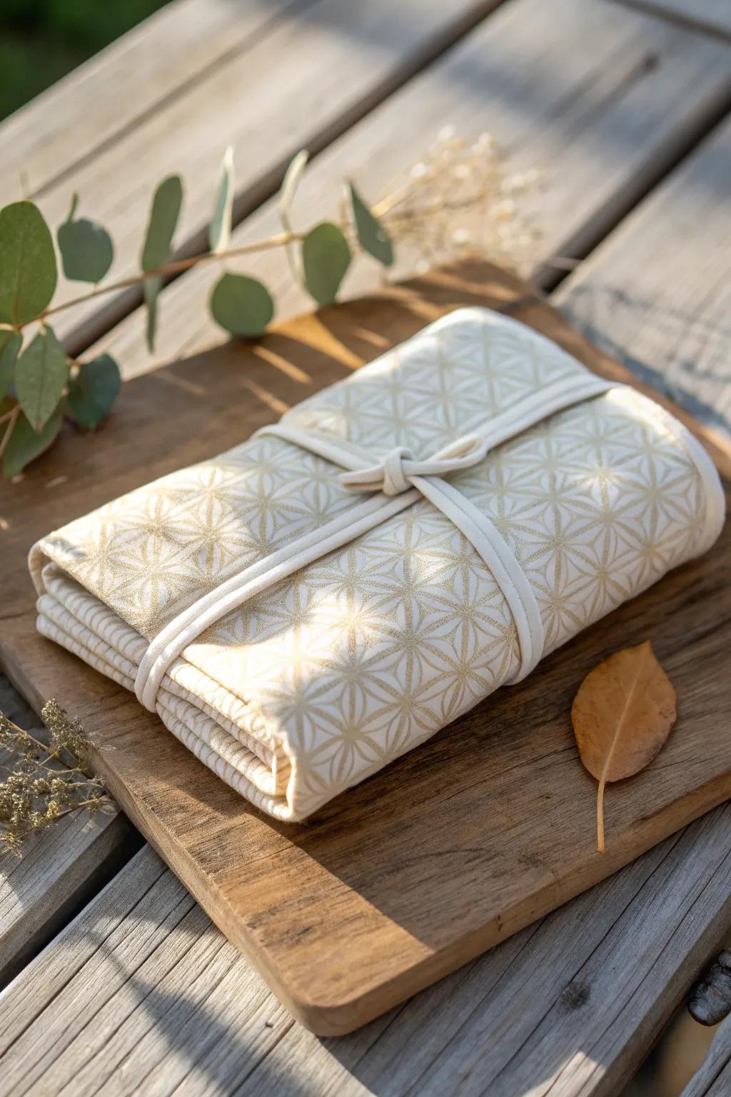 Chic and Practical: Transforming a Burp Cloth into a Travel Changing Pad for the Minimalist Mom on the Go.