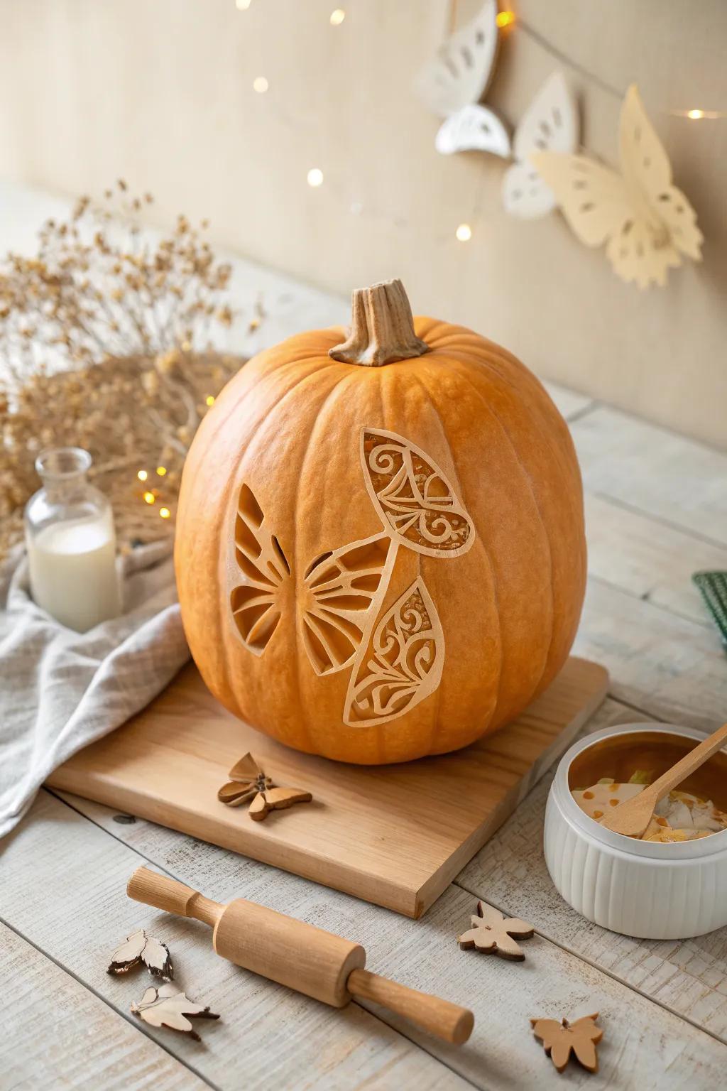 Craft your pumpkin masterpiece with effortless elegance using the cookie cutter technique.