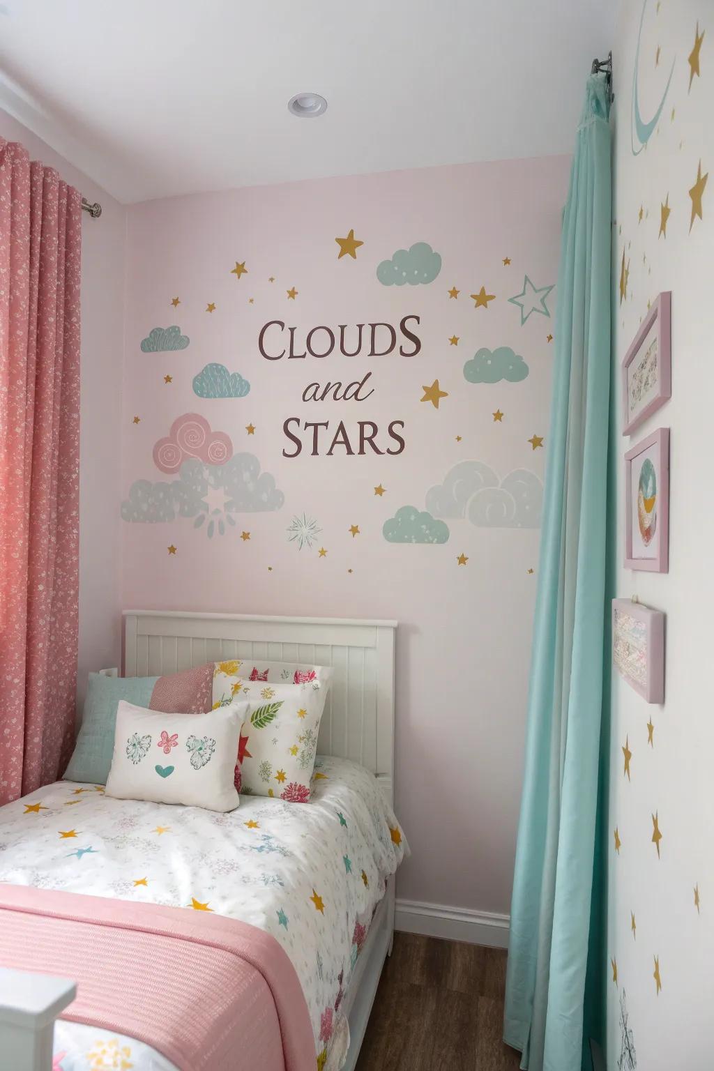 Clouds and stars inspire a sense of wonder with calligraphy quotes.