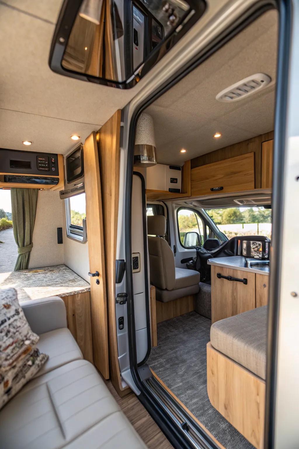 Use mirrors to create the illusion of more space in your camper.