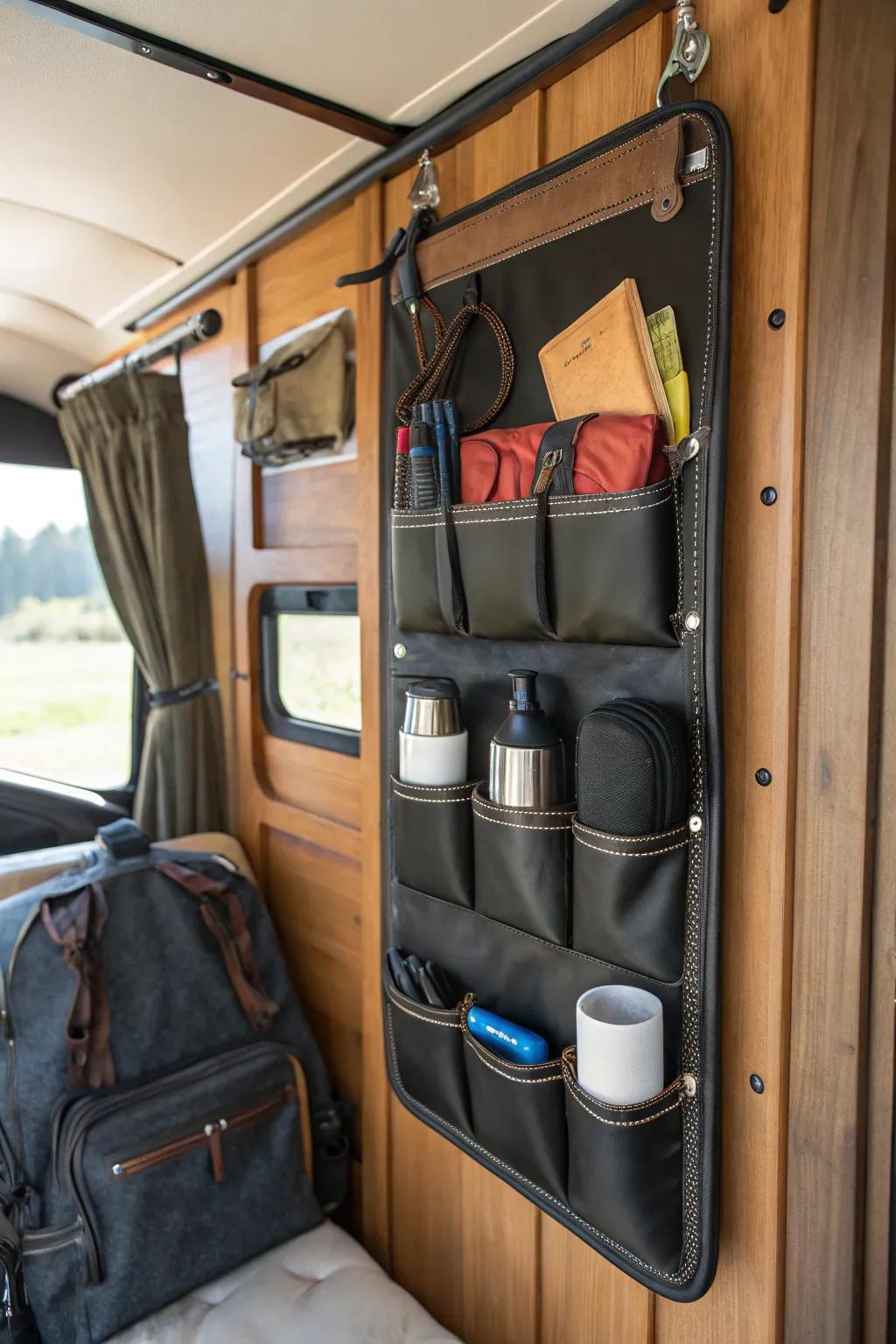Elevate your camper setup with smart storage solutions that blend style and function.