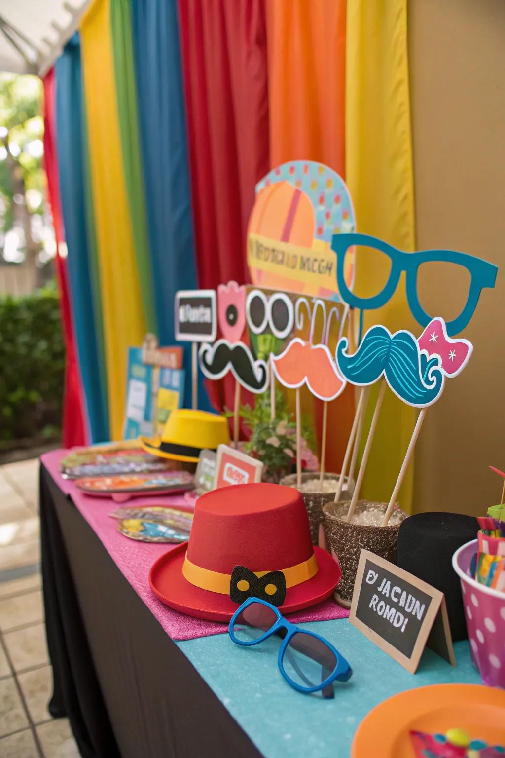 Photo booth props for personalized fun and memories.