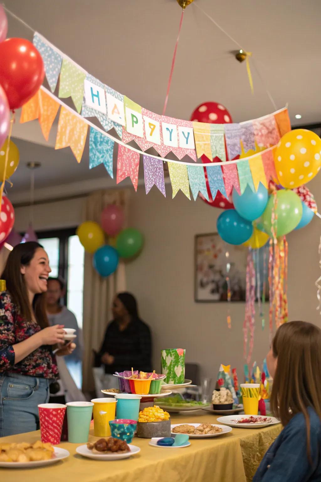 Customized banners highlight the special occasion.