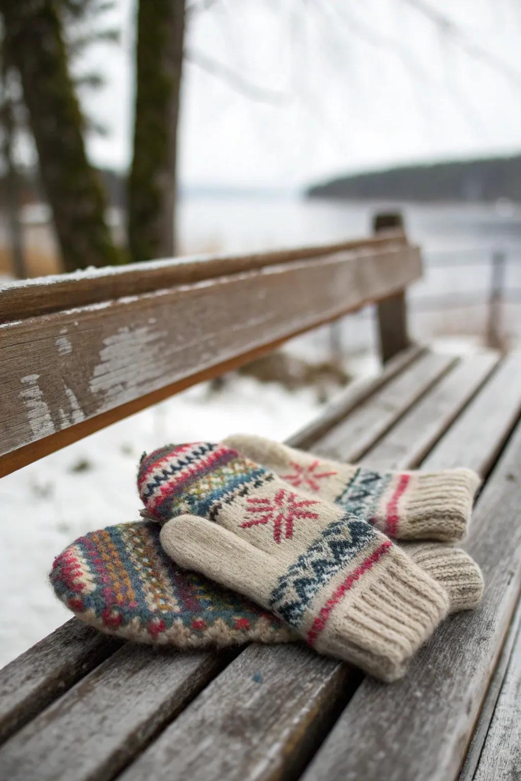 Stay warm with mittens crafted from old sweaters.