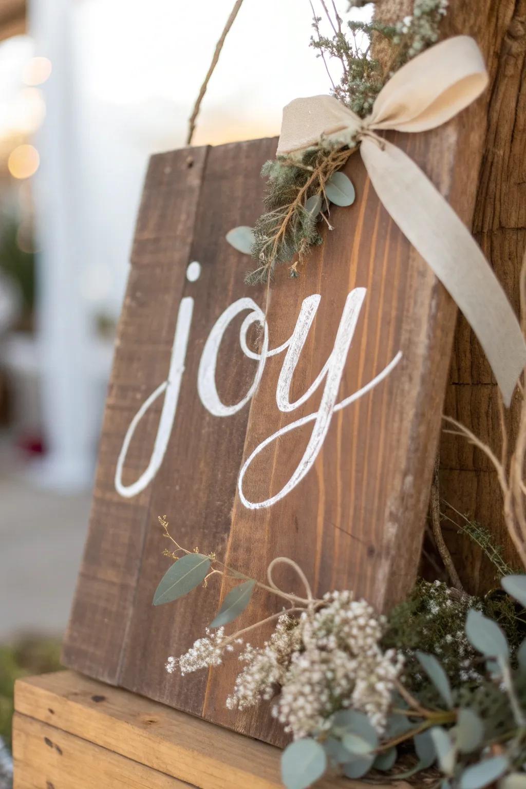 Embrace the minimalist charm of the season with this handcrafted rustic wooden sign, perfect for adding a touch of warmth to your holiday decor.