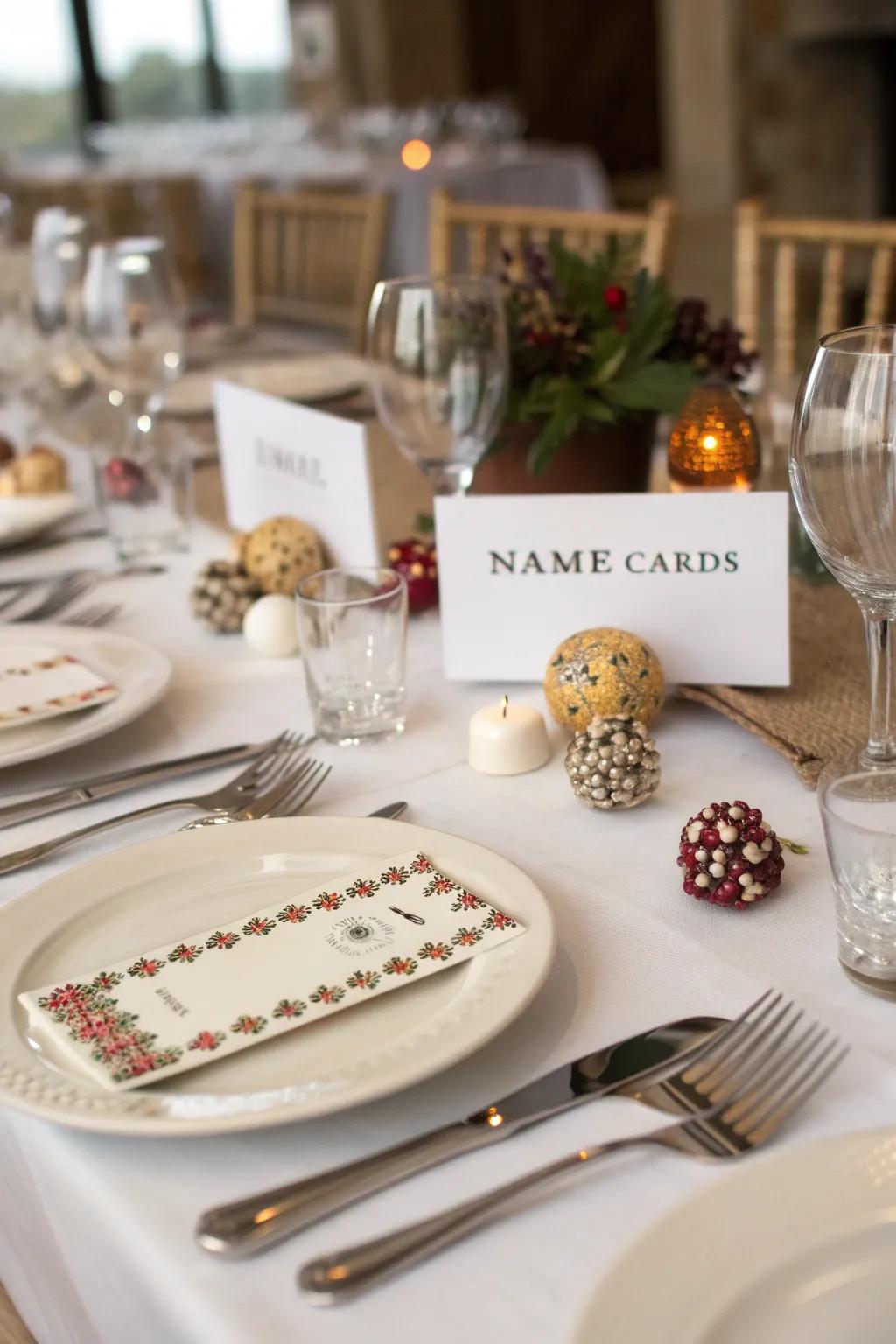 Custom place settings add a personal touch to your holiday table.