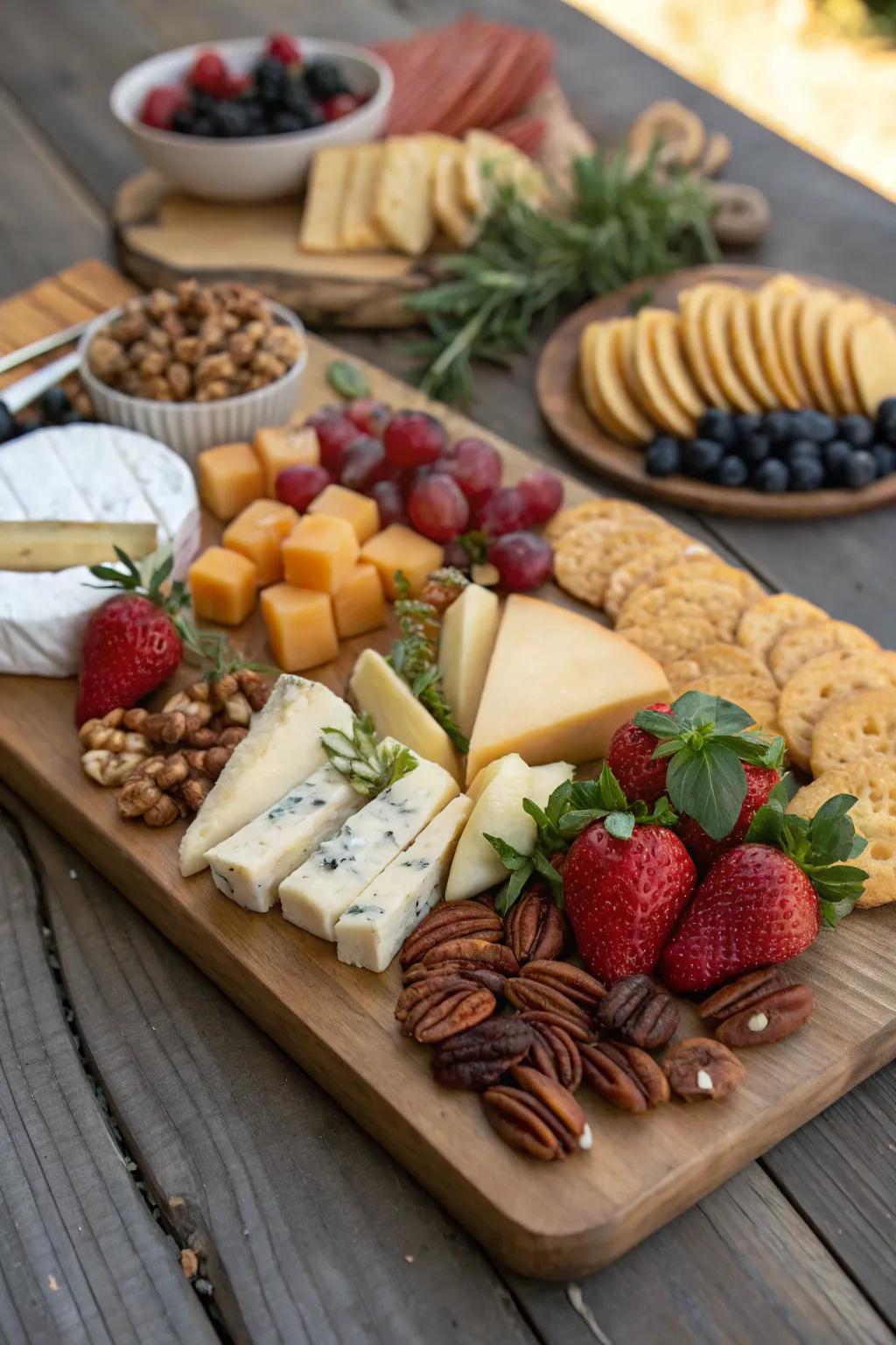 A cheese board ready for festive gatherings.