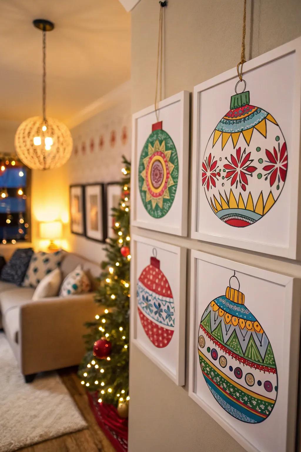 Create your own collection of colorful Christmas ornaments!