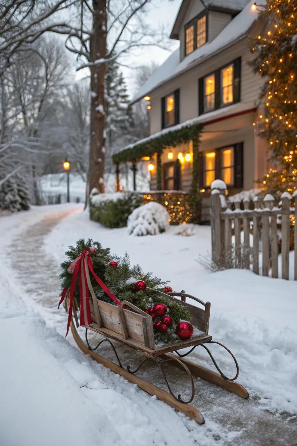 Jingle bells and satin ribbons add a touch of holiday glamour.