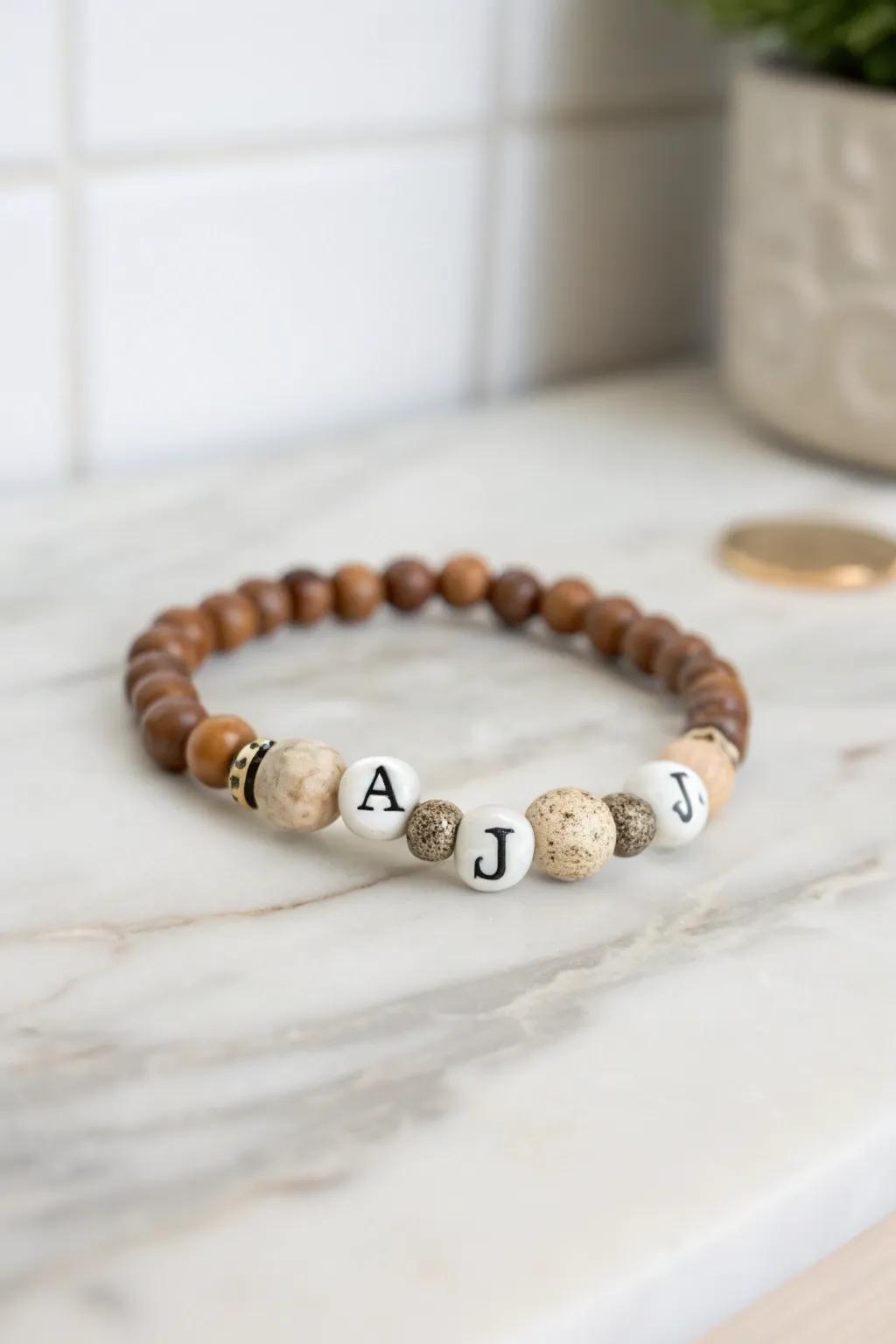 Personalize your bracelet with initial beads for a unique touch.