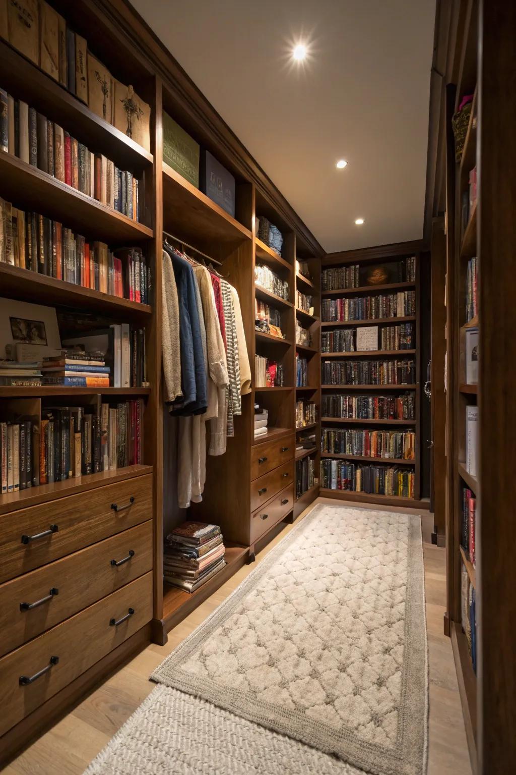 A small rug adds warmth and comfort to your library nook.